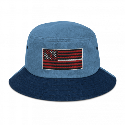 The Black American Flag Denim bucket hat - Image 3