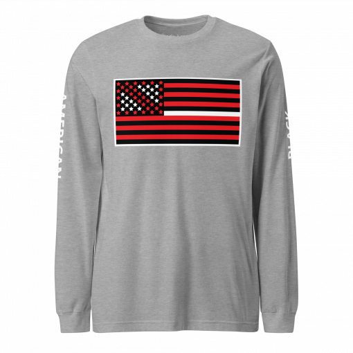 The Black American Flag Unisex Long Sleeve Tee - Image 45