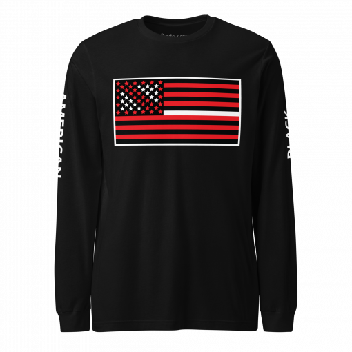 The Black American Flag Unisex Long Sleeve Tee - Image 5