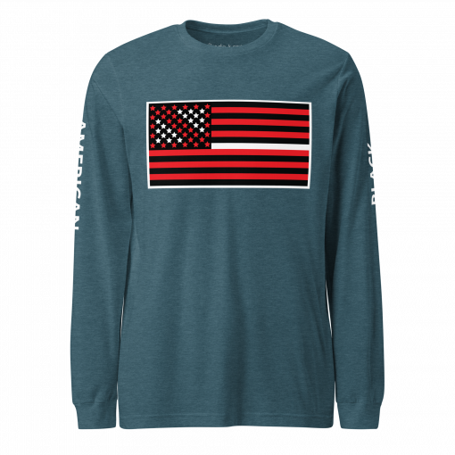 The Black American Flag Unisex Long Sleeve Tee - Image 29