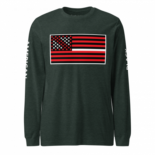 The Black American Flag Unisex Long Sleeve Tee - Image 17