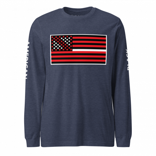 The Black American Flag Unisex Long Sleeve Tee - Image 25