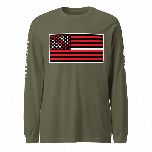 The Black American Flag Unisex Long Sleeve Tee - Image 33