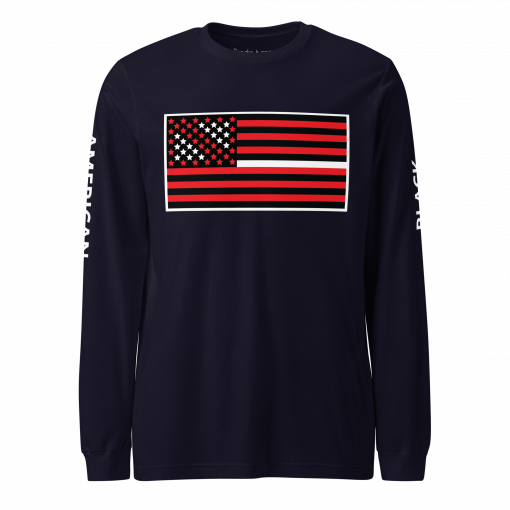 The Black American Flag Unisex Long Sleeve Tee - Image 9