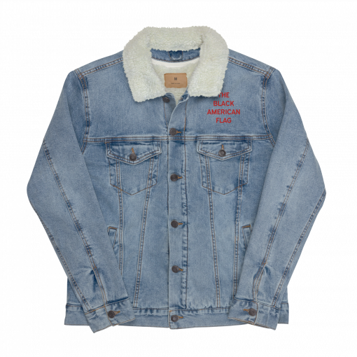The Black American Flag Unisex denim sherpa jacket - Image 5